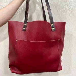 Portland Leather Goods Classic Large Tote - Cranberry (unicorn color!)
